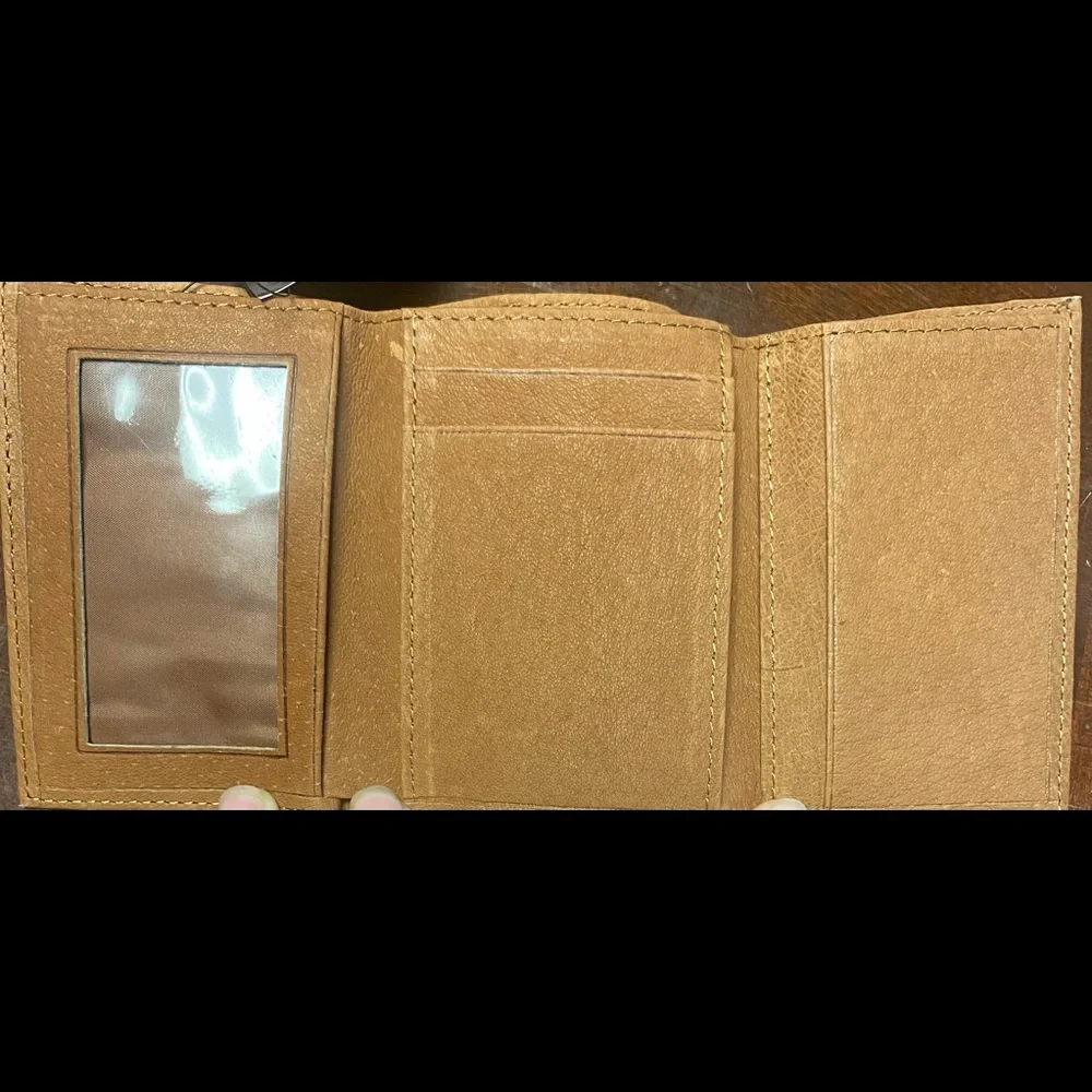 Leather Trifold Embroidered‎ Whale Tail Wallet NWT
